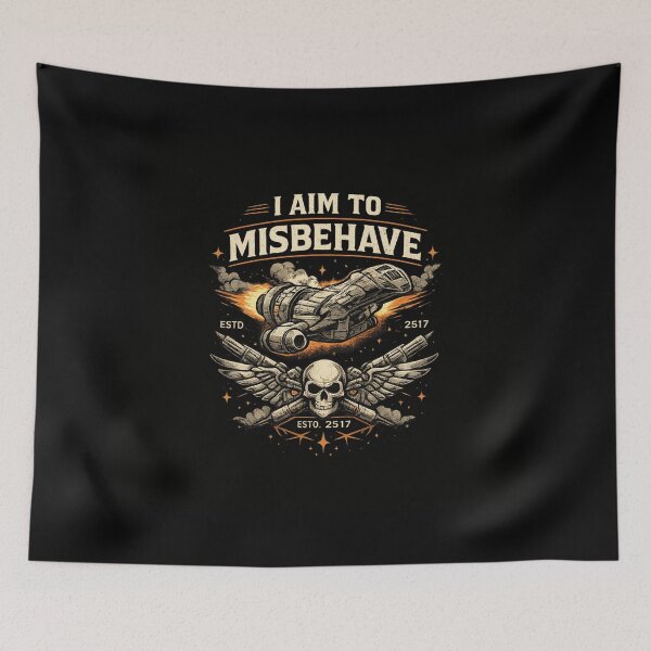 Item preview, I Aim To Misbehave Retro Sci-Fi Rebel Essential T-Shirt designed and sold by JordanInk Studio.