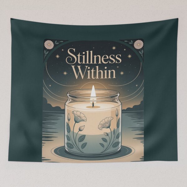 Item preview, Stillness Within – Art Nouveau Candle Glow Minimalist  Art designed and sold by CrystalCove11.
