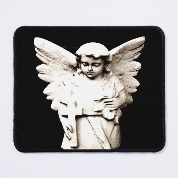Item preview, Angel in My Garden – Cemetery Photography with Floral Illustration and Serene Symbolism designed and sold by Artondra Hall.
