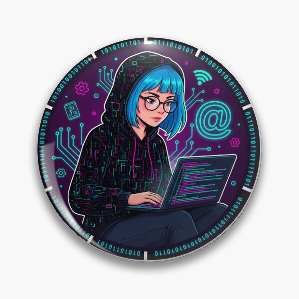 Item preview, Cyber Code Girl – Futuristic Female Programmer Illustration designed and sold by C3J7.