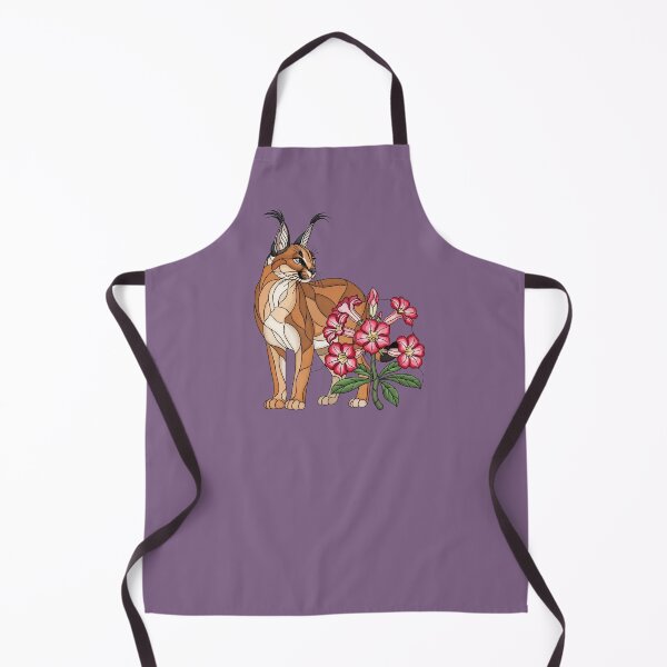 Item preview, Stained Glass Caracal Wildcat Floral designed and sold by BirdsnStuff.