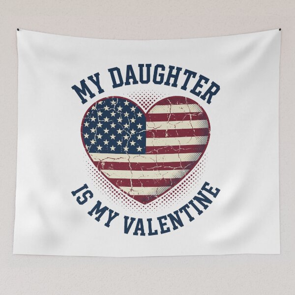 Item preview, My Daughter is My Valentine US Flag Fathers Day Vintage designed and sold by OlakunleOloroz.