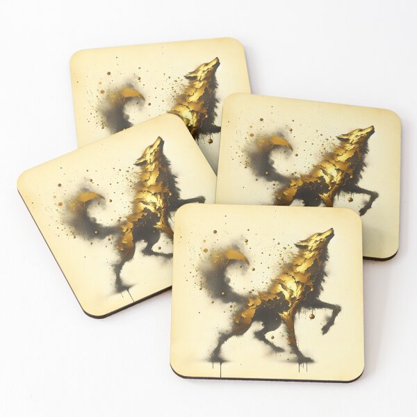 Item preview, Gold Wolf, Ai Generated Art   designed and sold by ACC .