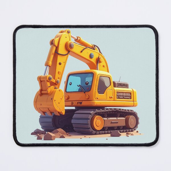 Item preview, Cheerful kawaii excavator for children designed and sold by LiskoDesign.