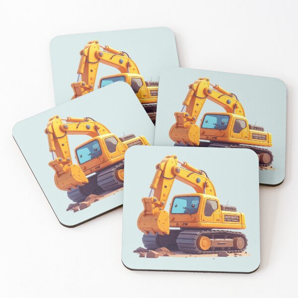 Item preview, Cheerful kawaii excavator for children designed and sold by LiskoDesign.