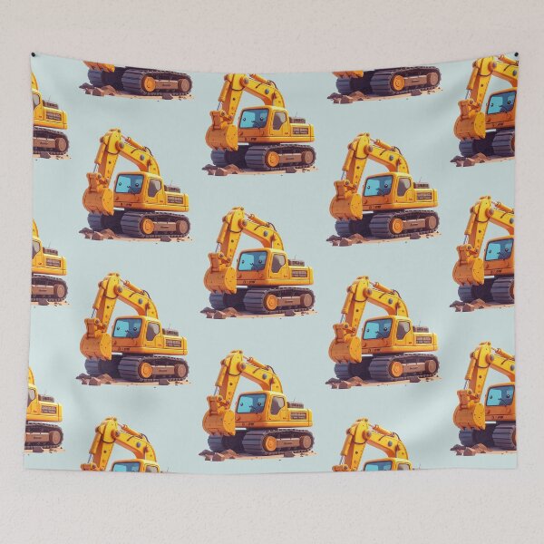 Item preview, Cheerful kawaii excavator for children designed and sold by LiskoDesign.