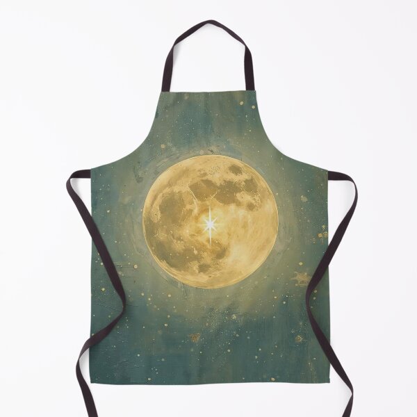 Item preview, Stellar Beacon: Modern Abstract Impasto Full Moon and Radiant North Star Art designed and sold by Cozyartsss.