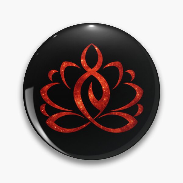 Item preview, Fiery Red Yoga Lotus Meditation Logo — Passion Flow Art designed and sold by Reminixi.