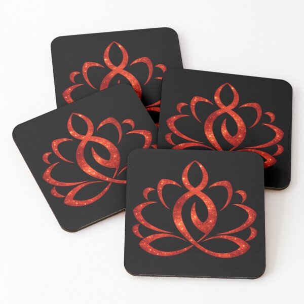 Item preview, Fiery Red Yoga Lotus Meditation Logo — Passion Flow Art designed and sold by Reminixi.