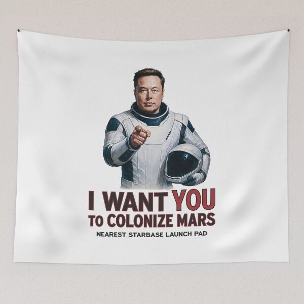 Item preview, I WANT YOU TO COLONIZE MARS - astronaut - frameless designed and sold by Muskomerch.