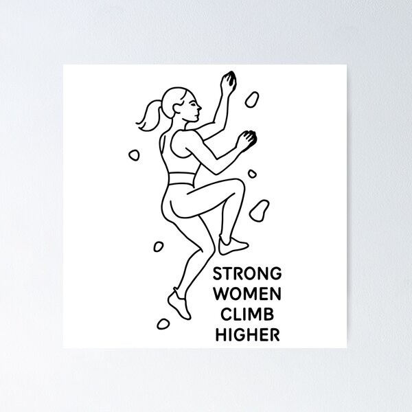 Item preview, Strong Women Climb Higher – Climber Line Art designed and sold by Pineapple-Tree.
