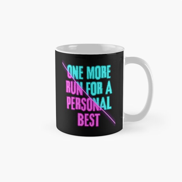 Item preview, One More Run for a Personal Best – Neon Split Aesthetic Gaming Design designed and sold by PHRASEandSTYLE.