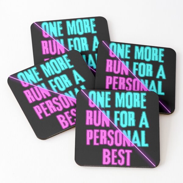 Item preview, One More Run for a Personal Best – Neon Split Aesthetic Gaming Design designed and sold by PHRASEandSTYLE.