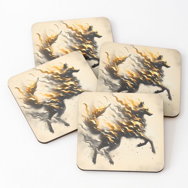 Item preview, Gold Wolf, Ai Generated Art   designed and sold by ACC .