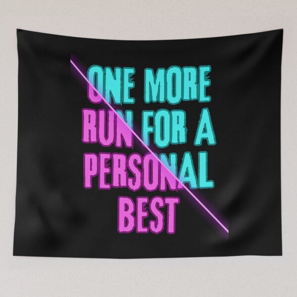 Item preview, One More Run for a Personal Best – Neon Split Aesthetic Gaming Design designed and sold by PHRASEandSTYLE.