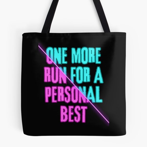 Item preview, One More Run for a Personal Best – Neon Split Aesthetic Gaming Design designed and sold by PHRASEandSTYLE.