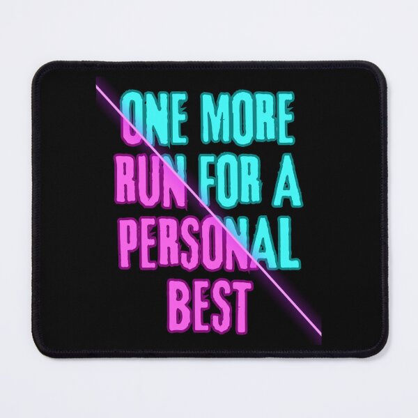 Item preview, One More Run for a Personal Best – Neon Split Aesthetic Gaming Design designed and sold by PHRASEandSTYLE.