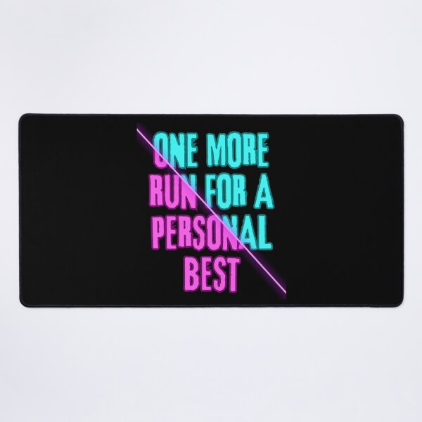 Item preview, One More Run for a Personal Best – Neon Split Aesthetic Gaming Design designed and sold by PHRASEandSTYLE.