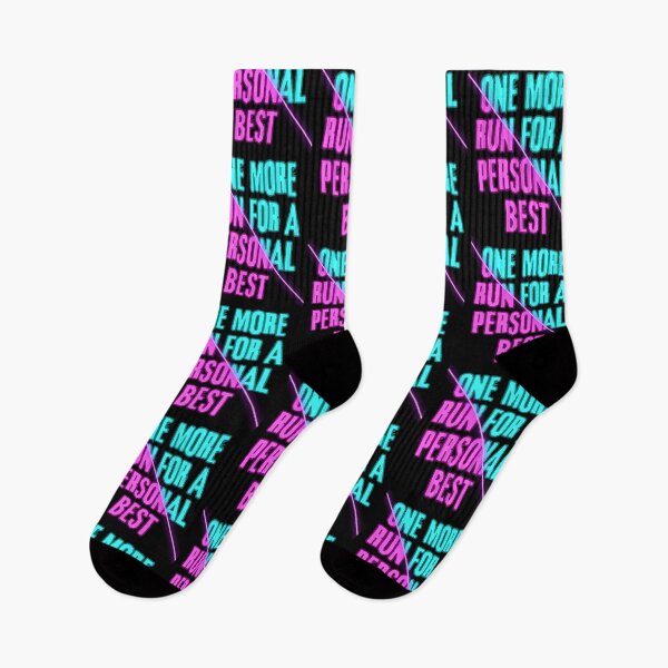 Item preview, One More Run for a Personal Best – Neon Split Aesthetic Gaming Design designed and sold by PHRASEandSTYLE.