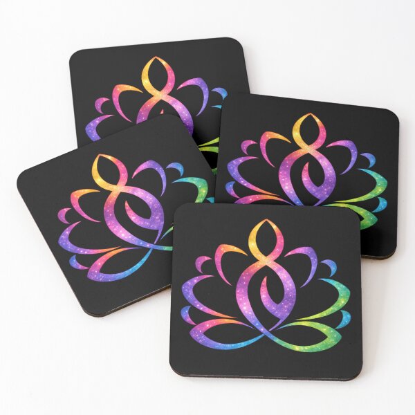 Item preview, Vibrant Rainbow Yoga Lotus Meditation Logo — Energetic Flow Art designed and sold by Reminixi.