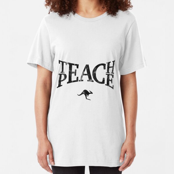 Teach Peace (Black) Slim Fit T-Shirt