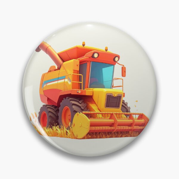 Item preview, Combine harvester during the grain harvest, kawaii style for children designed and sold by LiskoDesign.