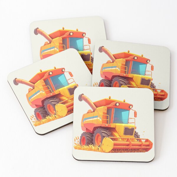 Item preview, Combine harvester during the grain harvest, kawaii style for children designed and sold by LiskoDesign.