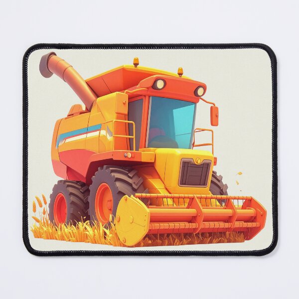 Item preview, Combine harvester during the grain harvest, kawaii style for children designed and sold by LiskoDesign.