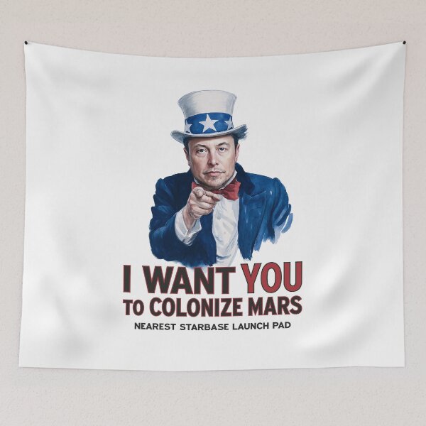 Item preview, I WANT YOU TO COLONIZE MARS - frameless designed and sold by Muskomerch.