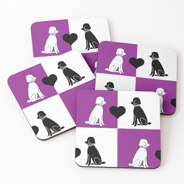 Item preview, Black & White Dogs Purple & White Checkered Background designed and sold by Digitalmyth's Designs.
