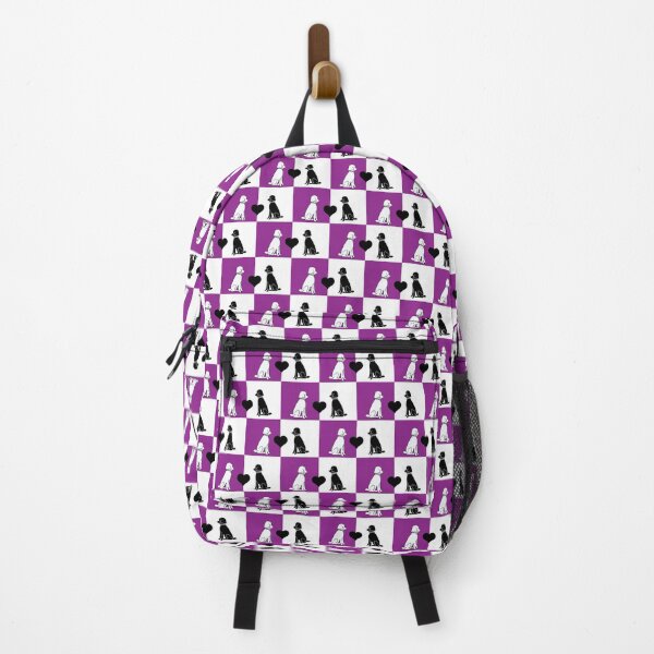 Item preview, Black & White Dogs Purple & White Checkered Background designed and sold by Digitalmyth's Designs.