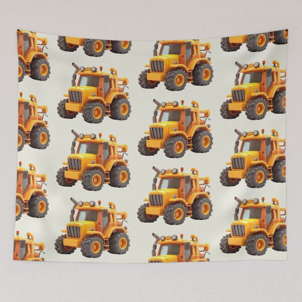 Item preview, Orange tractor, for children, kawaii style designed and sold by LiskoDesign.