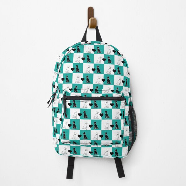 Item preview, Black & White Dogs on Teal & White Checkered Background designed and sold by Digitalmyth's Designs.