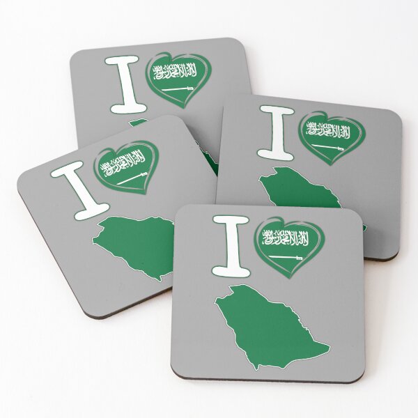 Item preview, I Love Saudi Arabia - KSA Kingdom Flag Heart Map designed and sold by mashmosh.