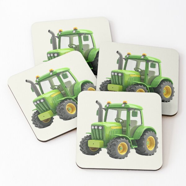 Item preview, Green tractor, for children, kawaii style designed and sold by LiskoDesign.