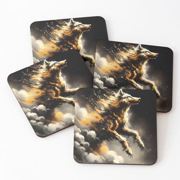 Item preview, Gold Black Wolf, Ai Generated Art   designed and sold by ACC .