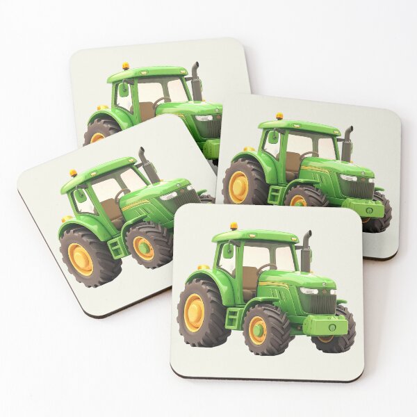Item preview, Large green tractor, for children, kawaii style designed and sold by LiskoDesign.