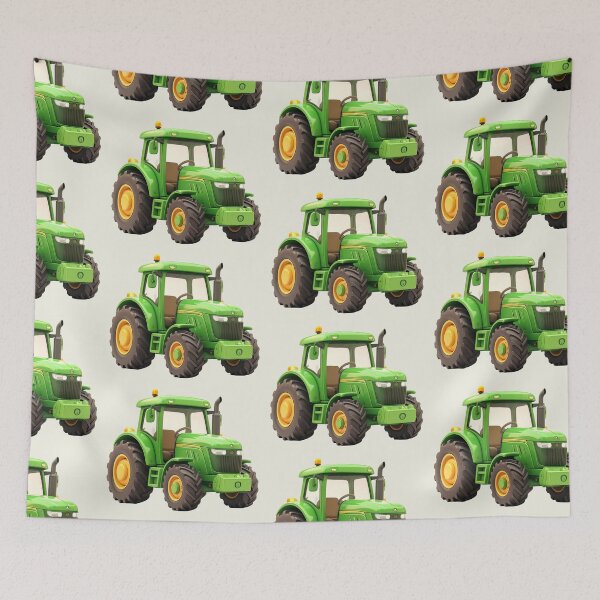 Item preview, Large green tractor, for children, kawaii style designed and sold by LiskoDesign.