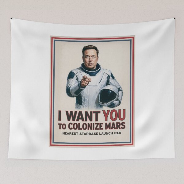 Item preview, I WANT YOU TO COLONIZE MARS - astronaut designed and sold by Muskomerch.