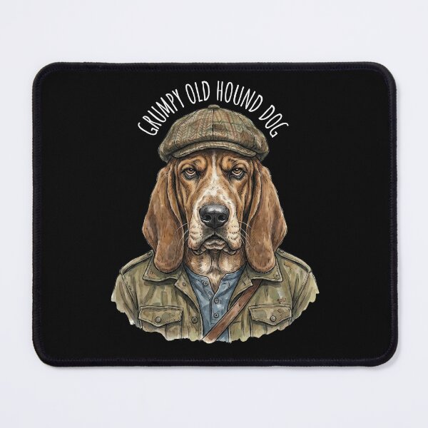 Item preview, Grumpy Old Hound Dog Funny Vintage Style Illustration  designed and sold by MTJ-Mushrooms.