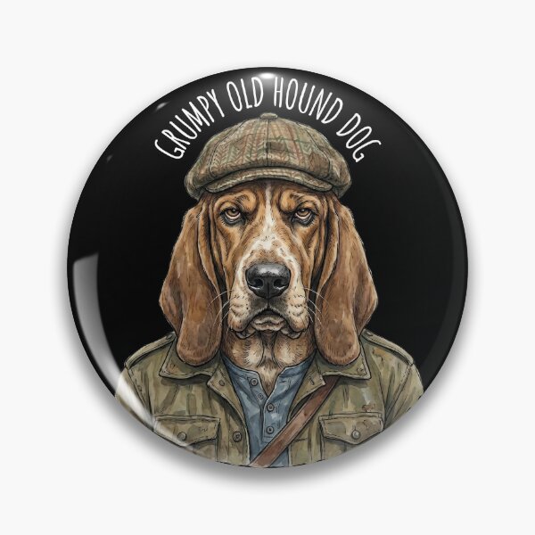 Item preview, Grumpy Old Hound Dog Funny Vintage Style Illustration  designed and sold by MTJ-Mushrooms.