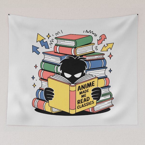 Item preview, Anime Made Me Read Classics Funny Literature Student and Otaku Art designed and sold by SplashTastic.