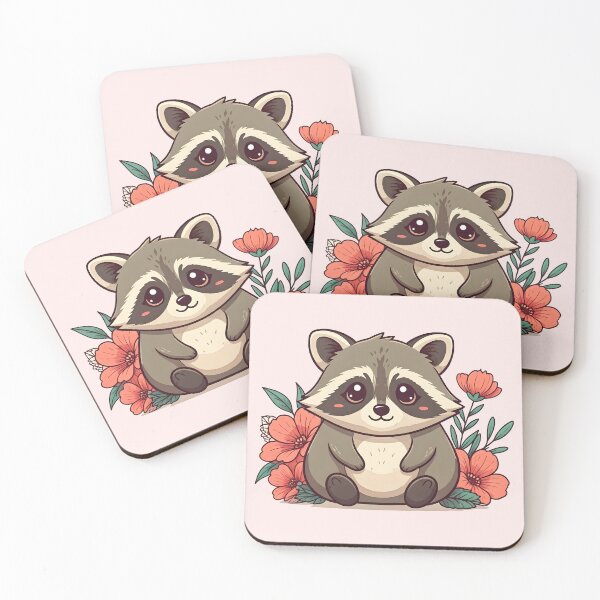 Item preview, Raccoon in flowers designed and sold by PrintLabStudio.