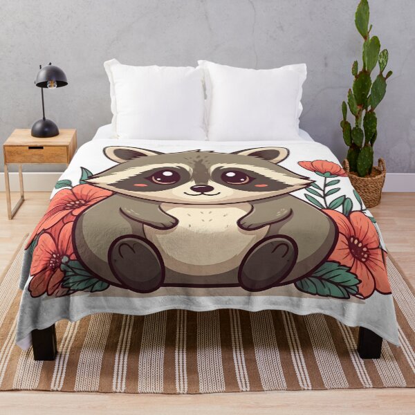 Item preview, Raccoon in flowers designed and sold by PrintLabStudio.