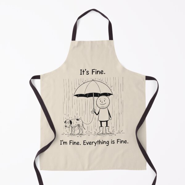 Item preview, "I'm Fine. It's Fine. Everything is Fine" Wet Dog Sarcastic Rainy Mood designed and sold by PixelQ.