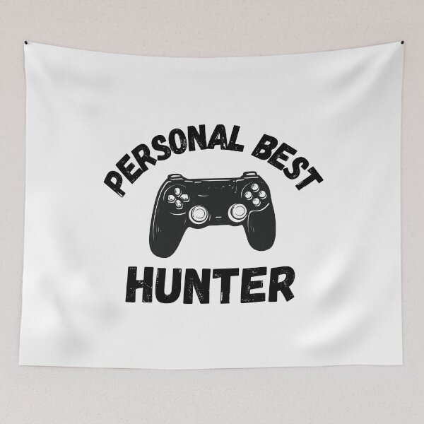 Item preview, Personal Best Hunter – Vintage Gamer Controller Quote Design designed and sold by PHRASEandSTYLE.