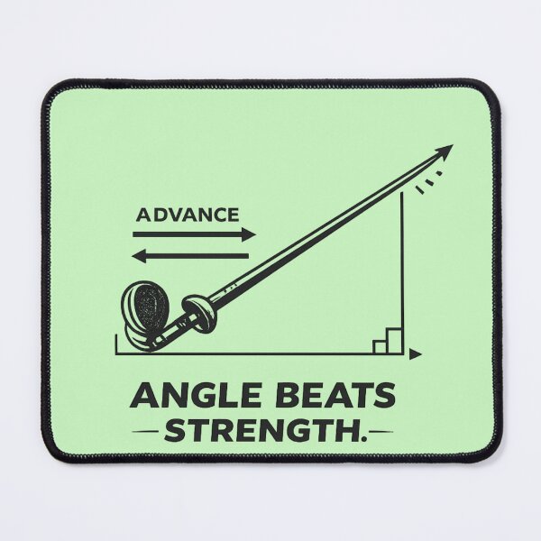 Item preview, Angle Beats Strength – Geometric Fencing Triangle Concept designed and sold by ChillCharmStudio.