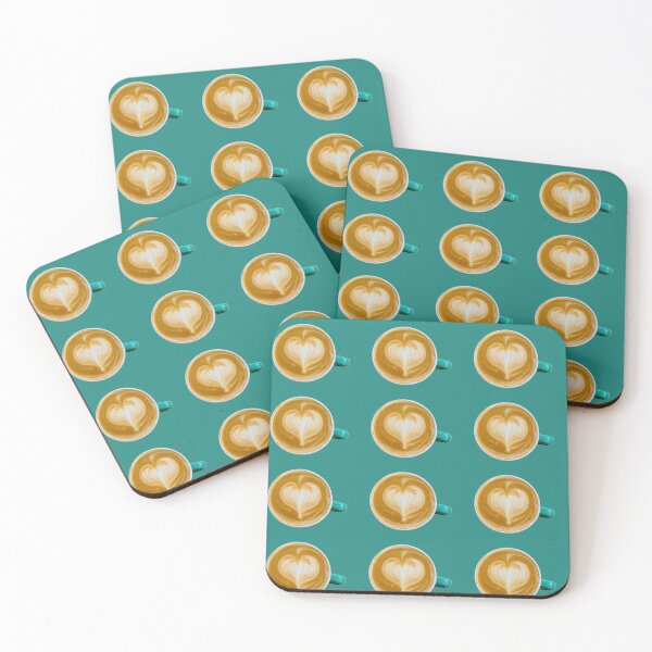 Item preview, Coffee on turquoise background  designed and sold by happytraveller1.