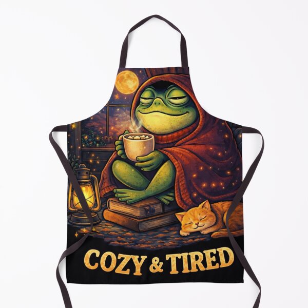 Item preview, Cozy & Tired Frog – Stay at Home Aesthetic Illustration designed and sold by Alexamarin.