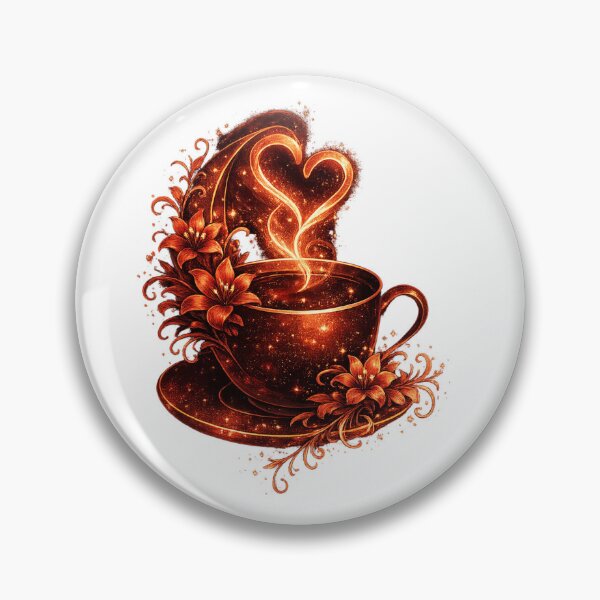 Item preview, Fiery Red Coffee & Botanical Cup Illustration designed and sold by Reminixi.